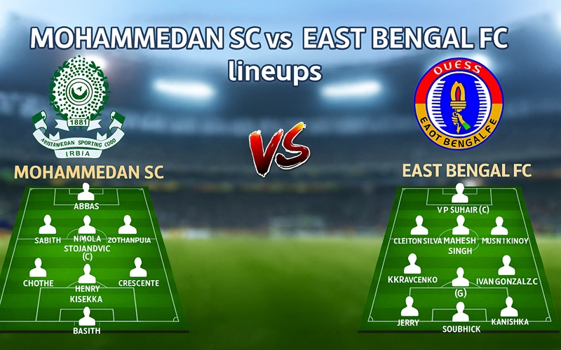 Mohammedan SC vs East Bengal FC lineups Mohammedan SC vs East Bengal FC lineups